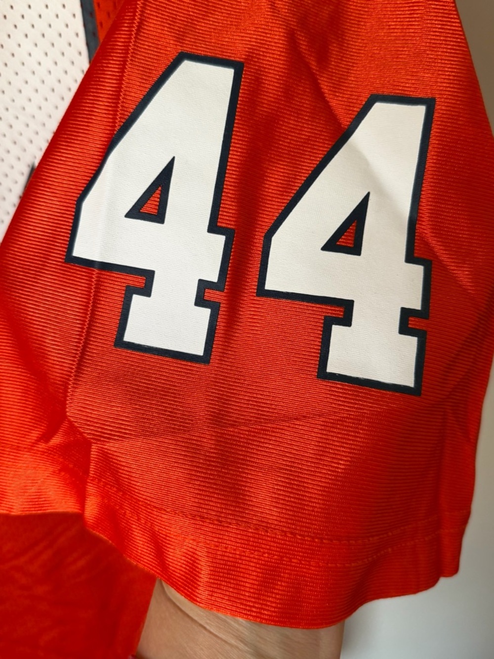 Nike Men’s Orange Football Jersey #44 with Navy & White Accents - Picture 6 of 11